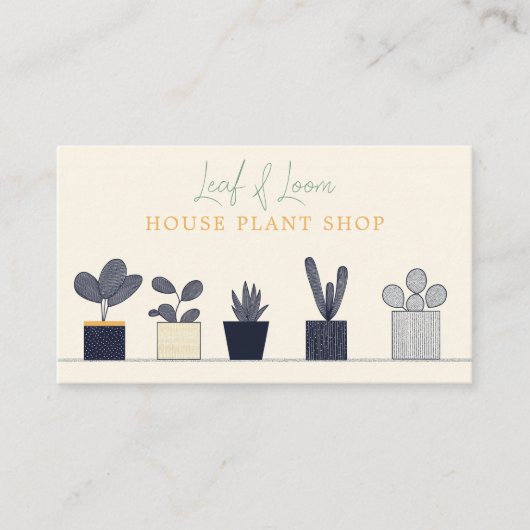 Modern Botanisch huis Plant Shop fun simpel Visitekaartje (Voorkant)