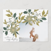 Modern  Botanisch Kerst Foto Lijst Feestdagenkaart (Voorkant)