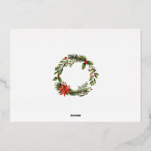 Modern Botanisch Kerstfeest Zilver Folie Uitnodiging (Achterkant)