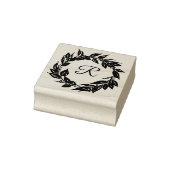 Modern Botanisch krans Monogram Initiaal Rubberstempel (Stempel)