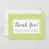 Modern botanisch Leaf Green Minimalist Dank u Bedankkaart (Voorkant)