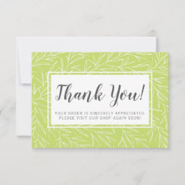 Modern botanisch Leaf Green Minimalist Dank u Bedankkaart