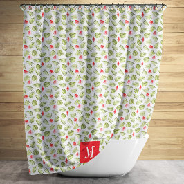 Modern Botanisch Monogram Douchegordijn