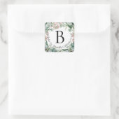 Modern Botanisch Monogram Retour Adres Label (Tas)