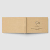 Modern Botanisch Monogram Taupe Trouw  Gastenboek (Volledig)