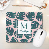 Modern Botanisch Monstera Leaf gepersonaliseerd Muismat