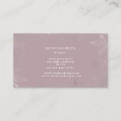 Modern Botanisch Roze en Zilveren Visitekaartje (Achterkant)