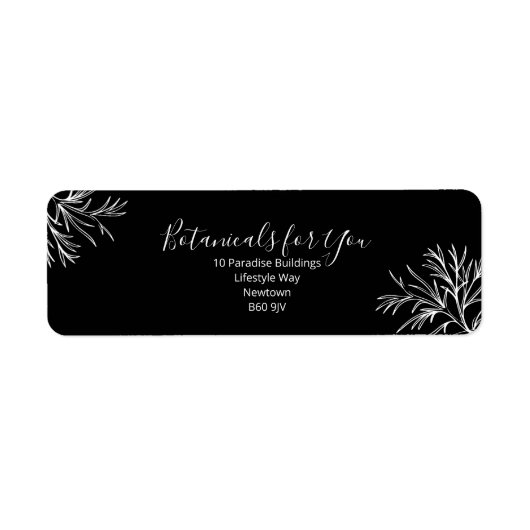 Modern Botanisch Schrift Retouradres Label (Voorkant)
