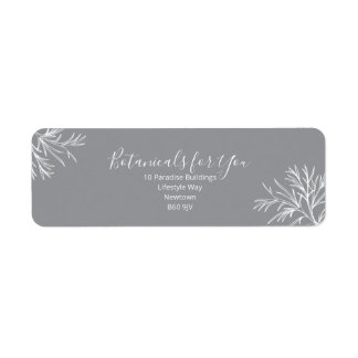 Modern Botanisch Schrift Retouradres Label