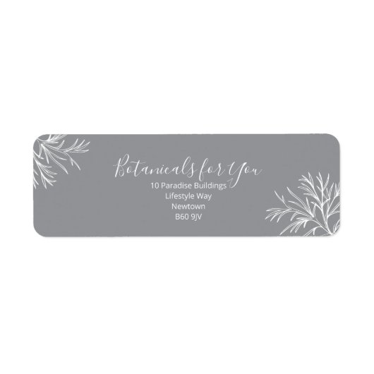 Modern Botanisch Schrift Retouradres Label (Voorkant)