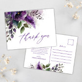 Modern Botanisch Script Elegant Wedding Dank u Briefkaart