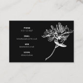 Modern Botanisch Script en Drawn Flowers UK/Euro Visitekaartje (Achterkant)