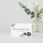 Modern Botanisch Script en Drawn Flowers UK/Euro Visitekaartje (Staand voorkant)
