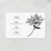 Modern Botanisch Script en Drawn Flowers UK/Euro Visitekaartje (Achterkant)