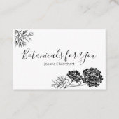 Modern Botanisch Script en Drawn Flowers UK/Euro Visitekaartje (Voorkant)