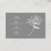 Modern Botanisch Script en Drawn Flowers UK/Euro Visitekaartje (Achterkant)