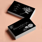 Modern Botanisch Script en Drawn Flowers UK/Euro Visitekaartje