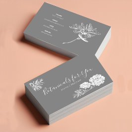 Modern Botanisch Script en Drawn Flowers UK/Euro Visitekaartje