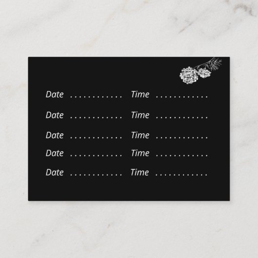 Modern Botanisch Script en getekende bloemen Visitekaartje (Achterkant)