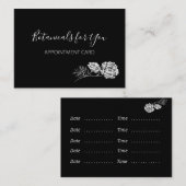 Modern Botanisch Script en getekende bloemen Visitekaartje (Voorkant / Achterkant)