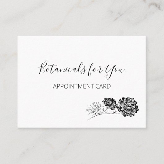 Modern Botanisch Script en getekende bloemen Visitekaartje (Voorkant)