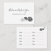 Modern Botanisch Script en getekende bloemen Visitekaartje (Voorkant / Achterkant)