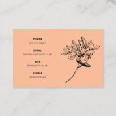 Modern Botanisch Script en Honeysuckle UK / Euro Visitekaartje (Achterkant)