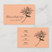 Modern Botanisch Script en Honeysuckle UK / Euro Visitekaartje (Voorkant / Achterkant)
