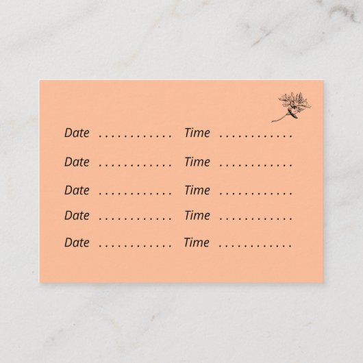 Modern Botanisch Script en Honeysuckle Visitekaartje (Achterkant)