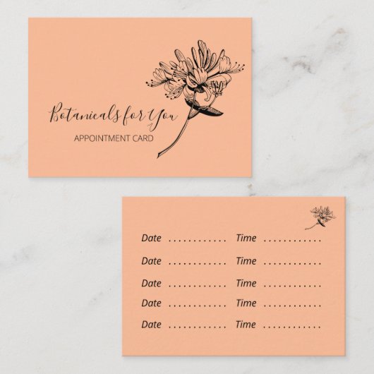 Modern Botanisch Script en Honeysuckle Visitekaartje (Voorkant / Achterkant)