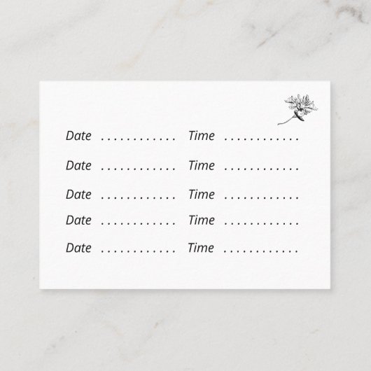 Modern Botanisch Script en Honeysuckle Visitekaartje (Achterkant)