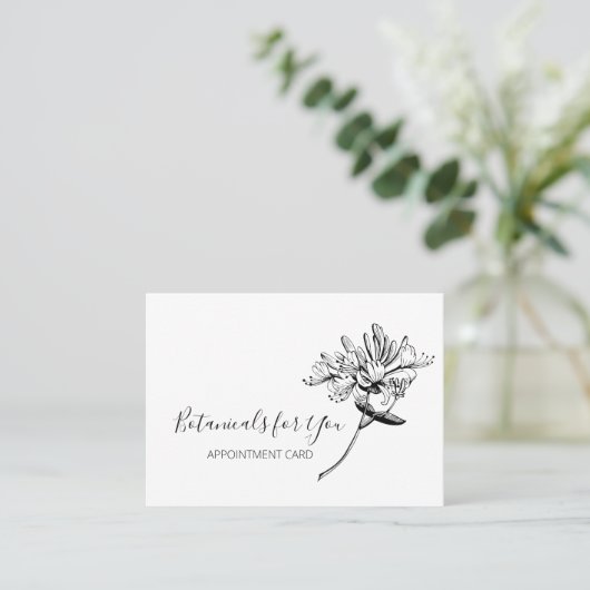Modern Botanisch Script en Honeysuckle Visitekaartje (Staand voorkant)
