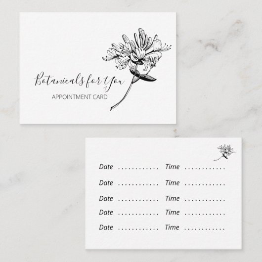 Modern Botanisch Script en Honeysuckle Visitekaartje (Voorkant / Achterkant)