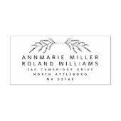 Modern Botanisch Twee Achternamen Retouradres Zelfinktende Stempel (Design)