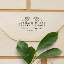 Modern Botanisch Twee Achternamen Retouradres Zelfinktende Stempel