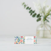 Modern Botanisch Watercolorontwerp Mini Visitekaartje (Staand voorkant)