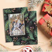 Modern Botanisch Wees Vrolijk Kerstmis Feestdagenkaart