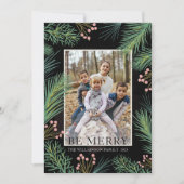 Modern Botanisch Wees Vrolijk Kerstmis Feestdagenkaart (Voorkant)