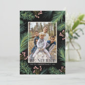 Modern Botanisch Wees Vrolijk Kerstmis Feestdagenkaart (Staand voorkant)