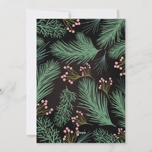 Modern Botanisch Wees Vrolijk Kerstmis Feestdagenkaart (Achterkant)