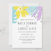 Modern botanisch zomerhuwelijk kaart (Voorkant)
