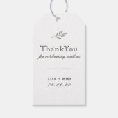 Modern Botanische Line Art Wedding Favor Dank je Cadeaulabel (Voorkant)