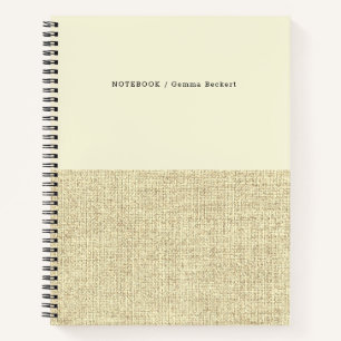 Modern Boter Geel en Linnen Patroon Notitieboek