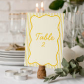 Modern Boter Geel Trouwtafel Nummer Kaart