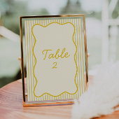 Modern Boter Geel Trouwtafel Nummer Kaart