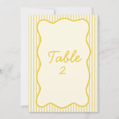 Modern Boter Geel Trouwtafel Nummer Kaart (Voorkant)