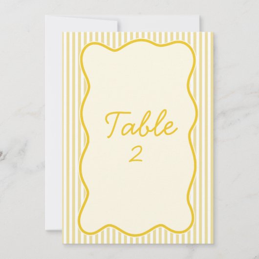 Modern Boter Geel Trouwtafel Nummer Kaart (Voorkant)
