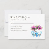 Modern Bougainvillea Destination Wedding RSVP Kaartje (Voorkant)