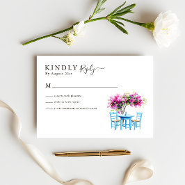 Modern Bougainvillea Destination Wedding RSVP Kaartje