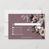 Modern Bourgogne & Cream Pioenrozen Bloemendiner RSVP Kaartje (Voorkant)